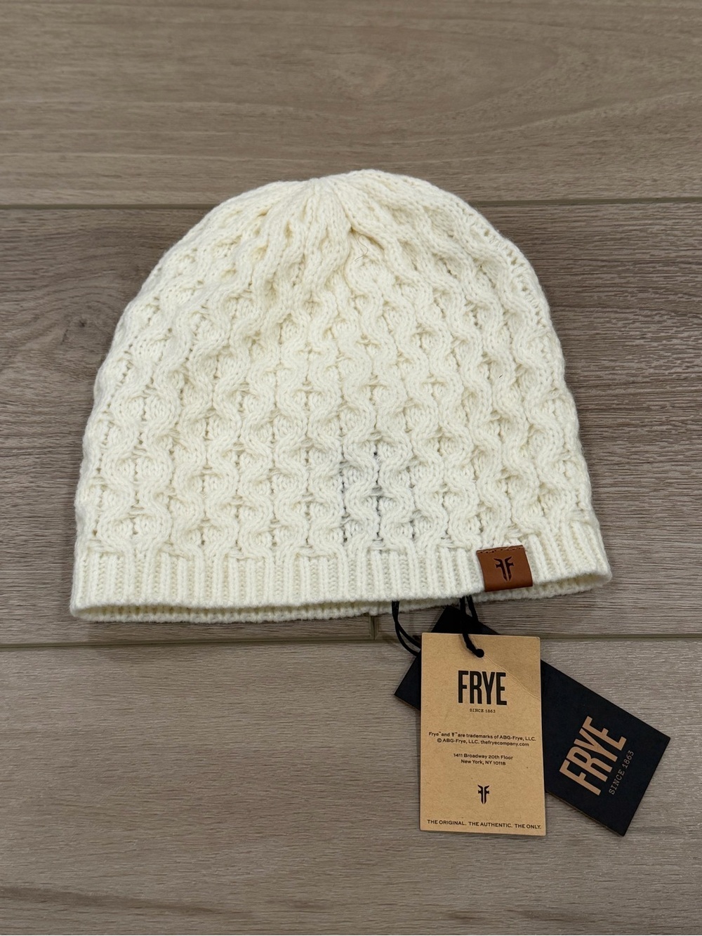 Frye White Acrylic Beanie